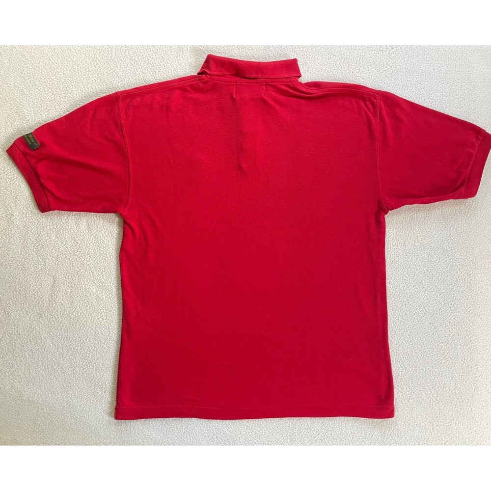 90s Vintage Old Course St. Andrews Scotland Golf Red Polo Shirt Mens Large Crest - Picture 12 of 12
